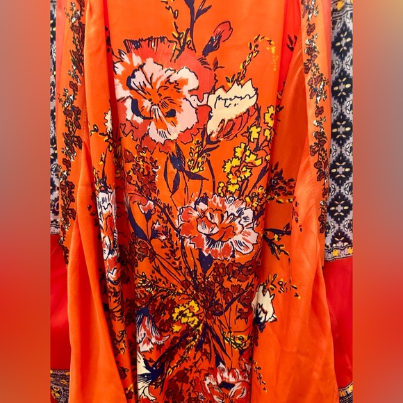 Free People Boho Floral Balloon Sleeve Top in Red, Size XS - Picture 4 of 12
